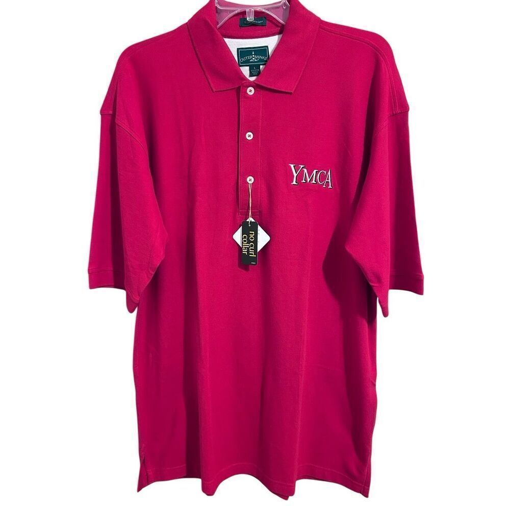 Outer Banks YMCA Red Polo Shirt Men’s Size L 100% Cotton NWT